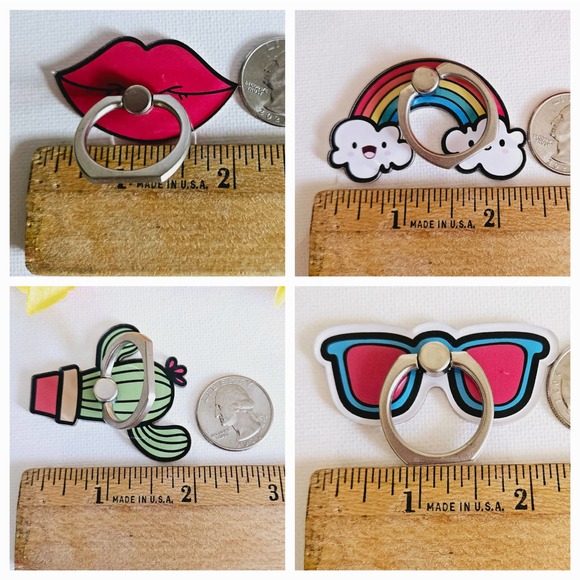 2" Cute Enamel Cellphone Mobile Ring Stands Holders with 360 Degree Ring Rotat - Picture 9 of 16